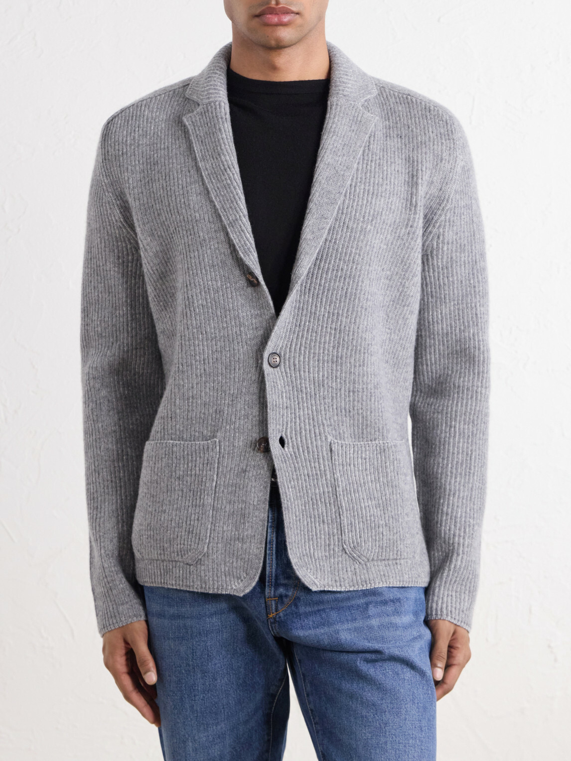 Slowear - Single-Breasted Ribbed Virgin Wool Blazer - Gray