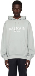 Balmain Gray Printed 'Balmain Paris' Hoodie