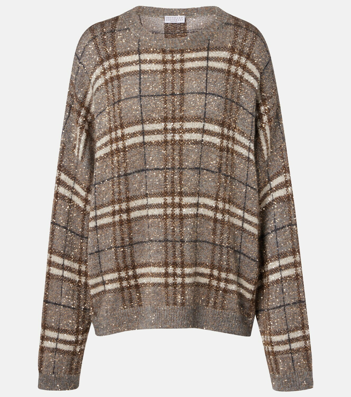 Brunello Cucinelli Checked sequined sweater