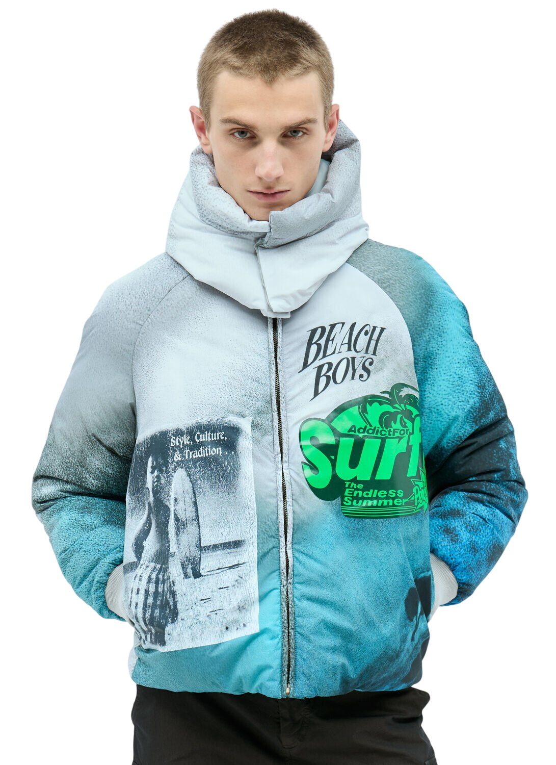 ジャケット・アウター 21aw L ERL Beige Square Patch Shearling ERL Beige Square Patch Shearling Jacket ERL