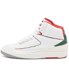 Air Jordan Men's 2 Retro Sneakers in White/Fire Red Fir Sail