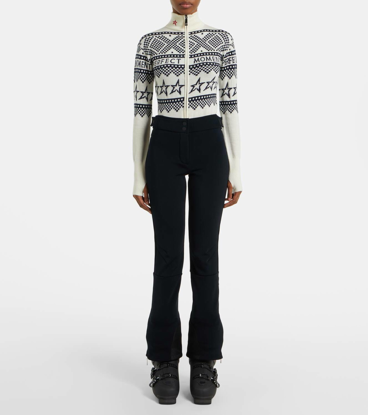Perfect Moment Wool intarsia bodysuit