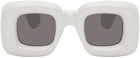 LOEWE White Inflated Rectangular Sunglasses