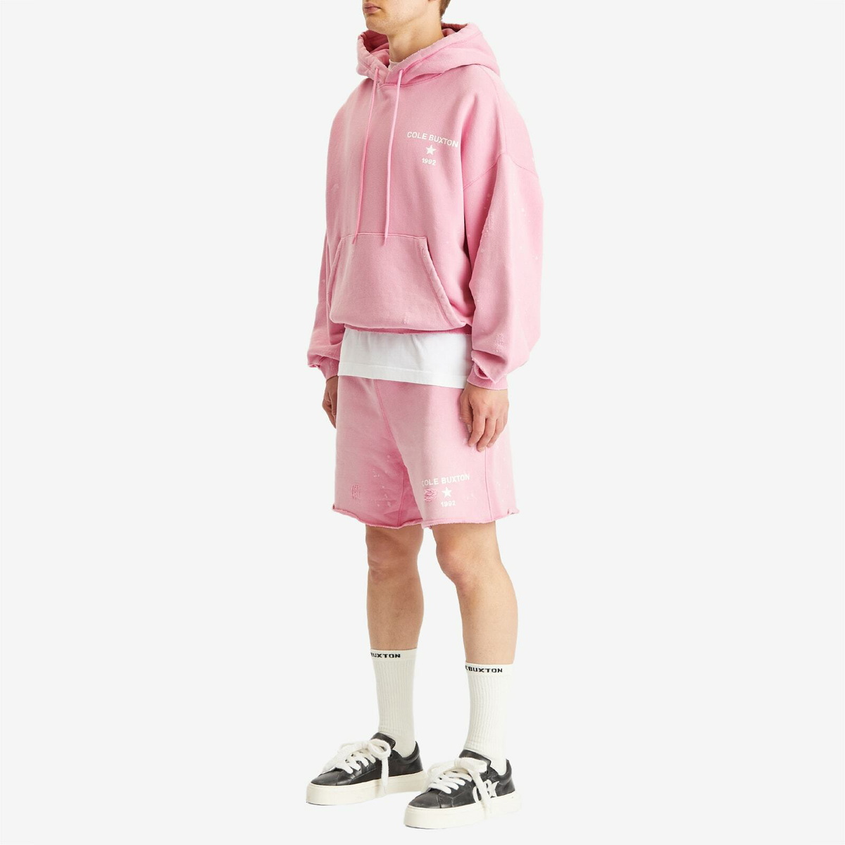 Cole Buxton Men's 1992 Distressed Shorts in Washed Pink