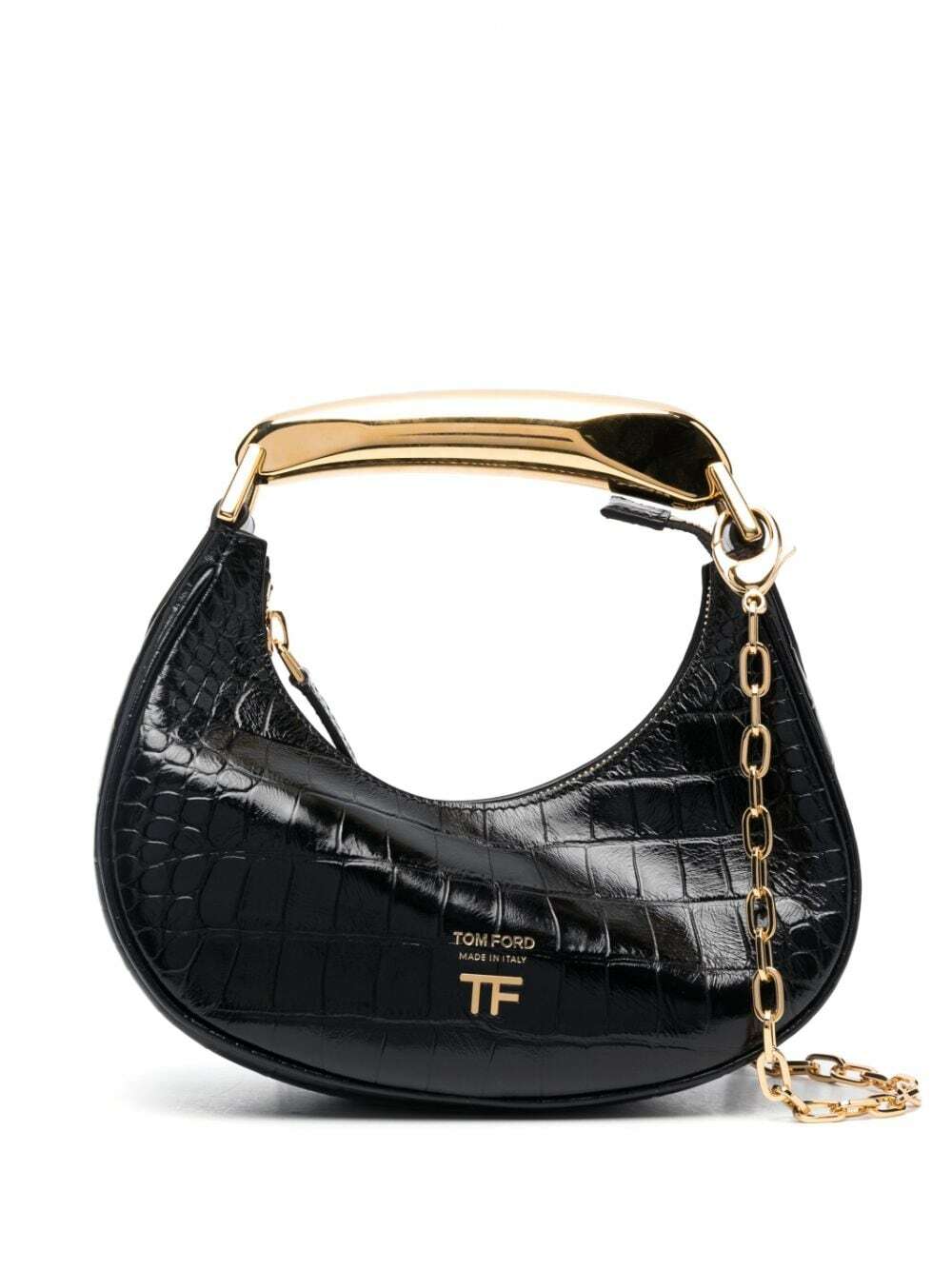 TOM FORD Carine crocodile-embossed leather bag - Black