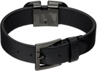 Valentino Garavani Black VLogo Leather Bracelet