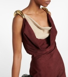 Bottega Veneta - Suede midi dress