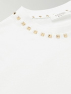 Valentino - Rockstud Embellished Cotton-Jersey T-Shirt - White