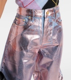 Ganni Metallic barrel-leg jeans