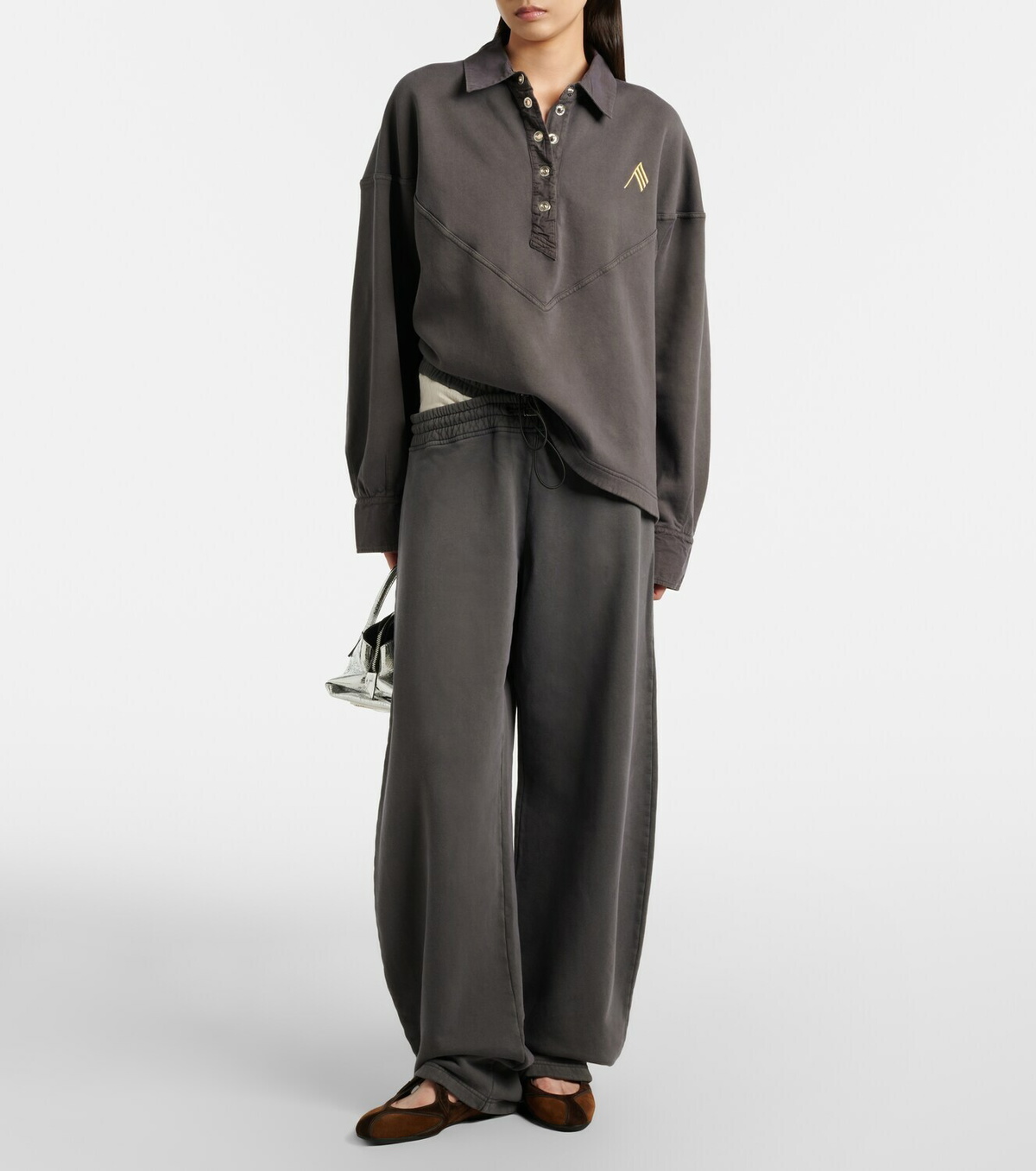 The Attico Cotton jersey barrel-leg sweatpants