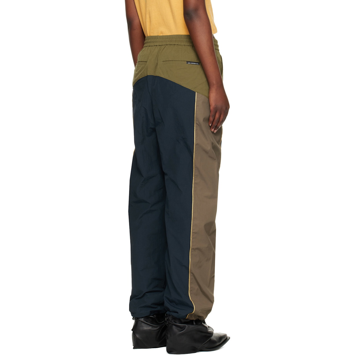 Andersson Bell Navy & Khaki Color Block Nylon Track Pants