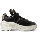 Maison Margiela - Distressed Leather Sneakers - Men - Black