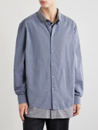 Maison Margiela - Double Checked Cotton-Poplin Shirt - Blue