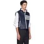 Thom Browne Navy Down Quilted Four Bar Vest
