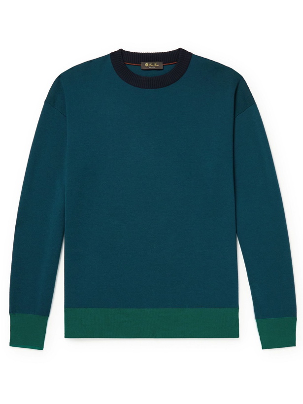 Photo: Loro Piana - Colour-Block Virgin Wool Sweater - Blue