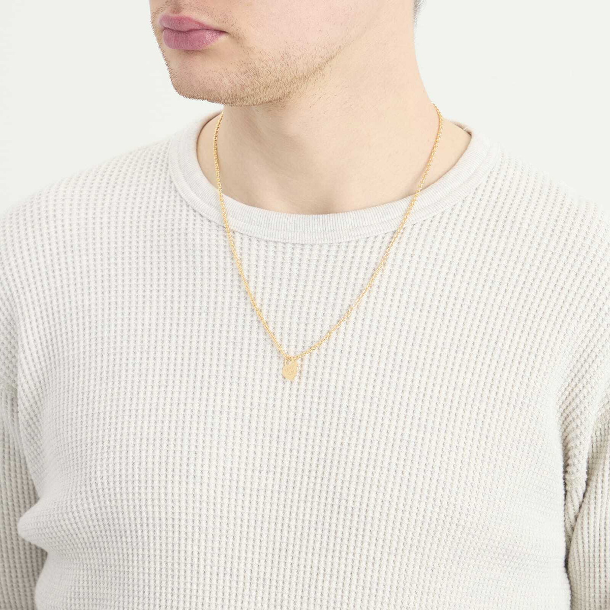 Human Made Men's Heart Silver Necklace in Gold 