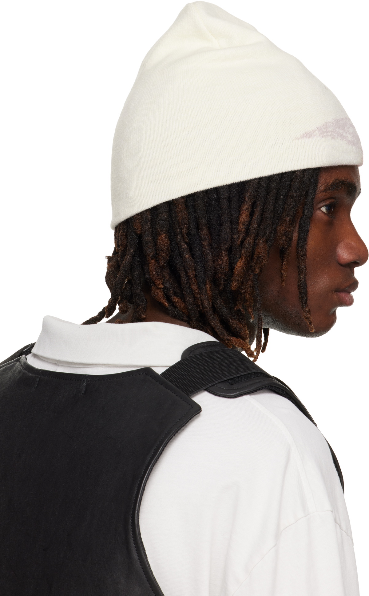 ALEXANDER DIGENOVA Off-White Logo Beanie