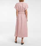 Brunello Cucinelli - Embellished belted midi dress