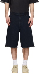 Solid Homme Black Stripe Denim Bermuda Shorts