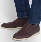 Loro Piana - Open Walk Full-Grain Leather Boots - Burgundy