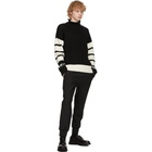 Neil Barrett Black and Off-White Loose Mock Neck Guernsey