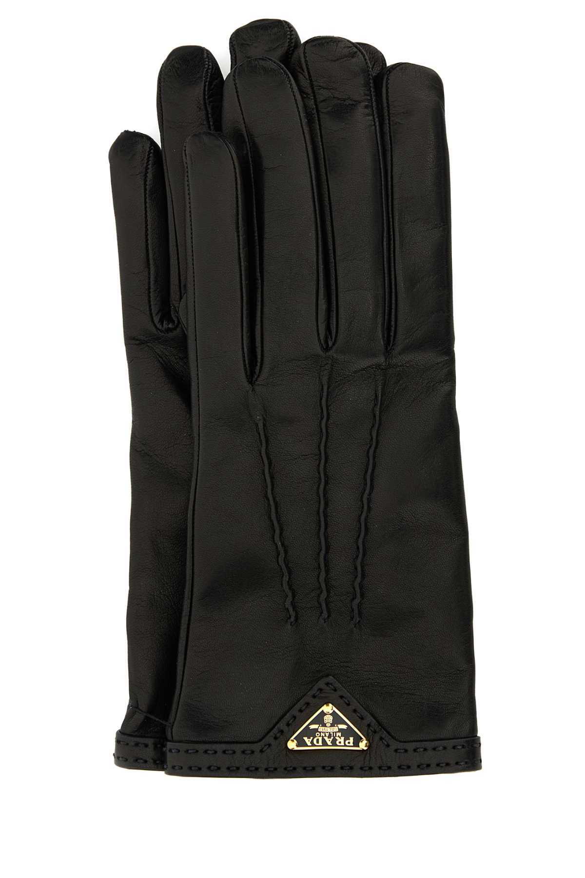 Prada Triangle-logo Zipped Pouch Long Gloves Prada