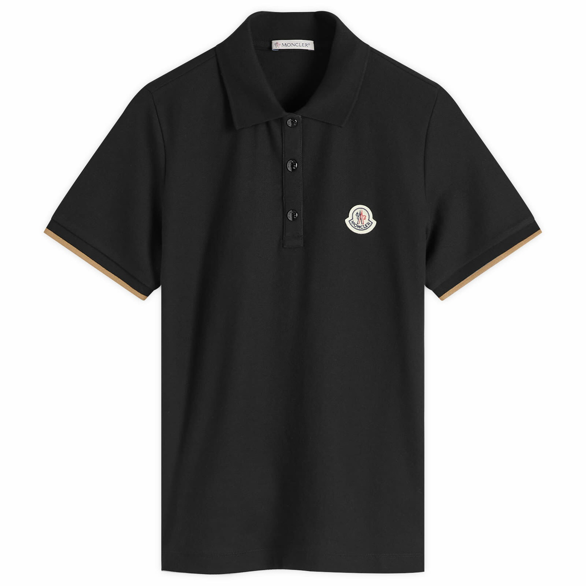 Moncler Women's Logo Short Sleeve Polo in Black Moncler