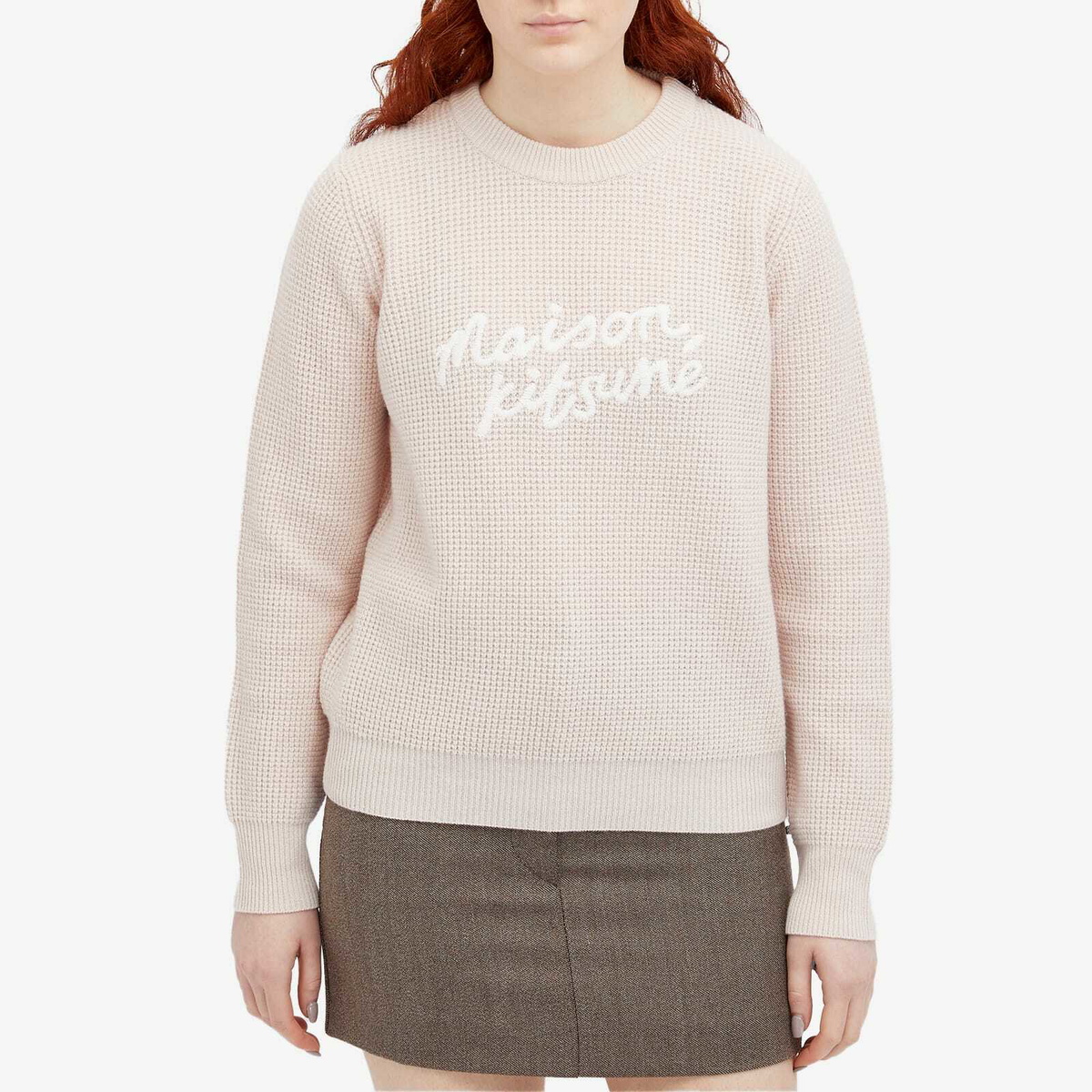 Maison Kitsuné Women's Handwriting Comfort Jumper in Pale