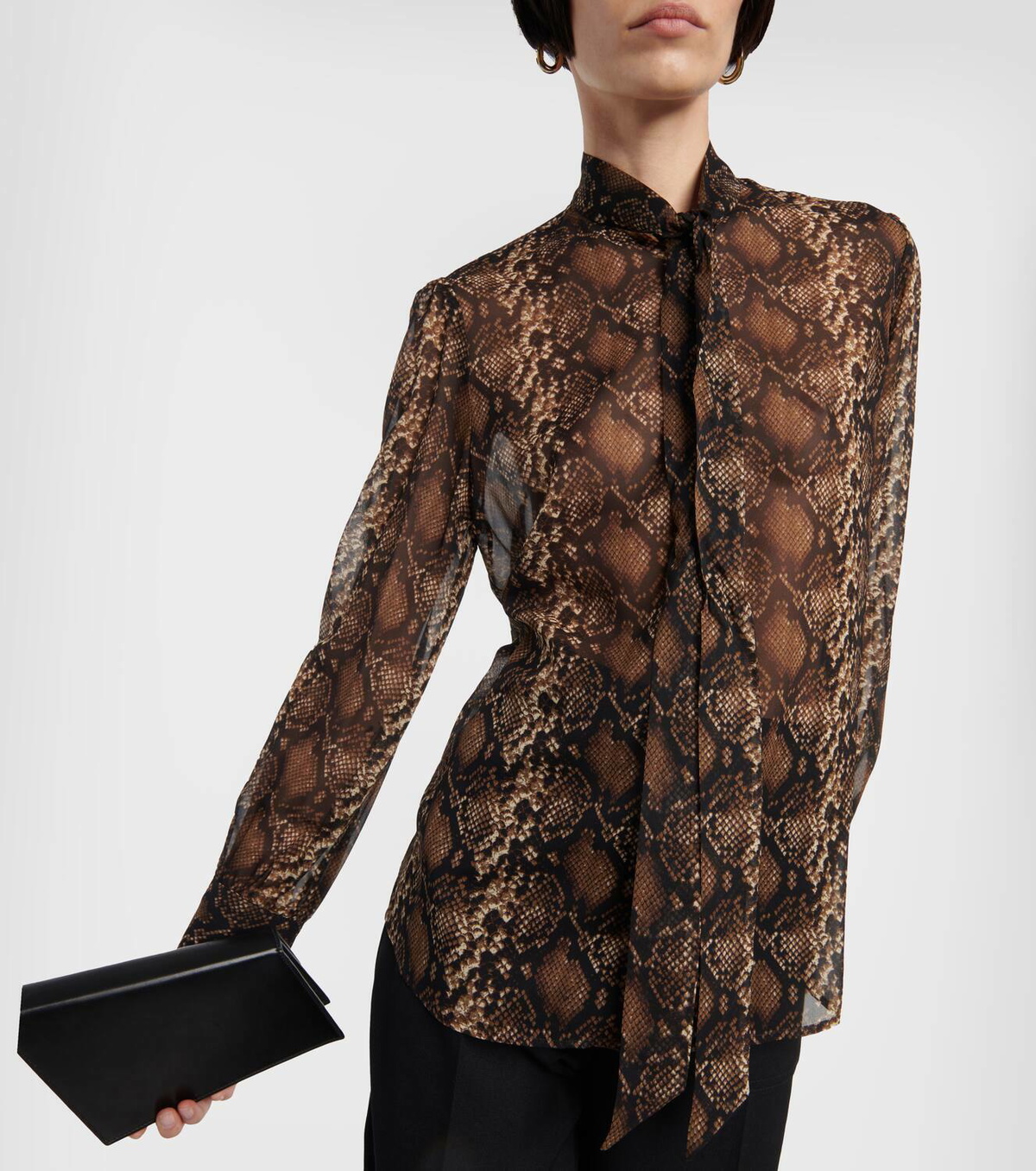 Nili Lotan Carina snake-effect printed silk blouse