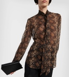 Nili Lotan Carina snake-effect printed silk blouse
