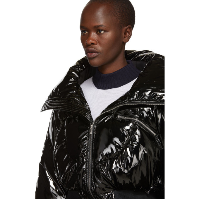 Chen Peng Black PU Down Banana Puffer