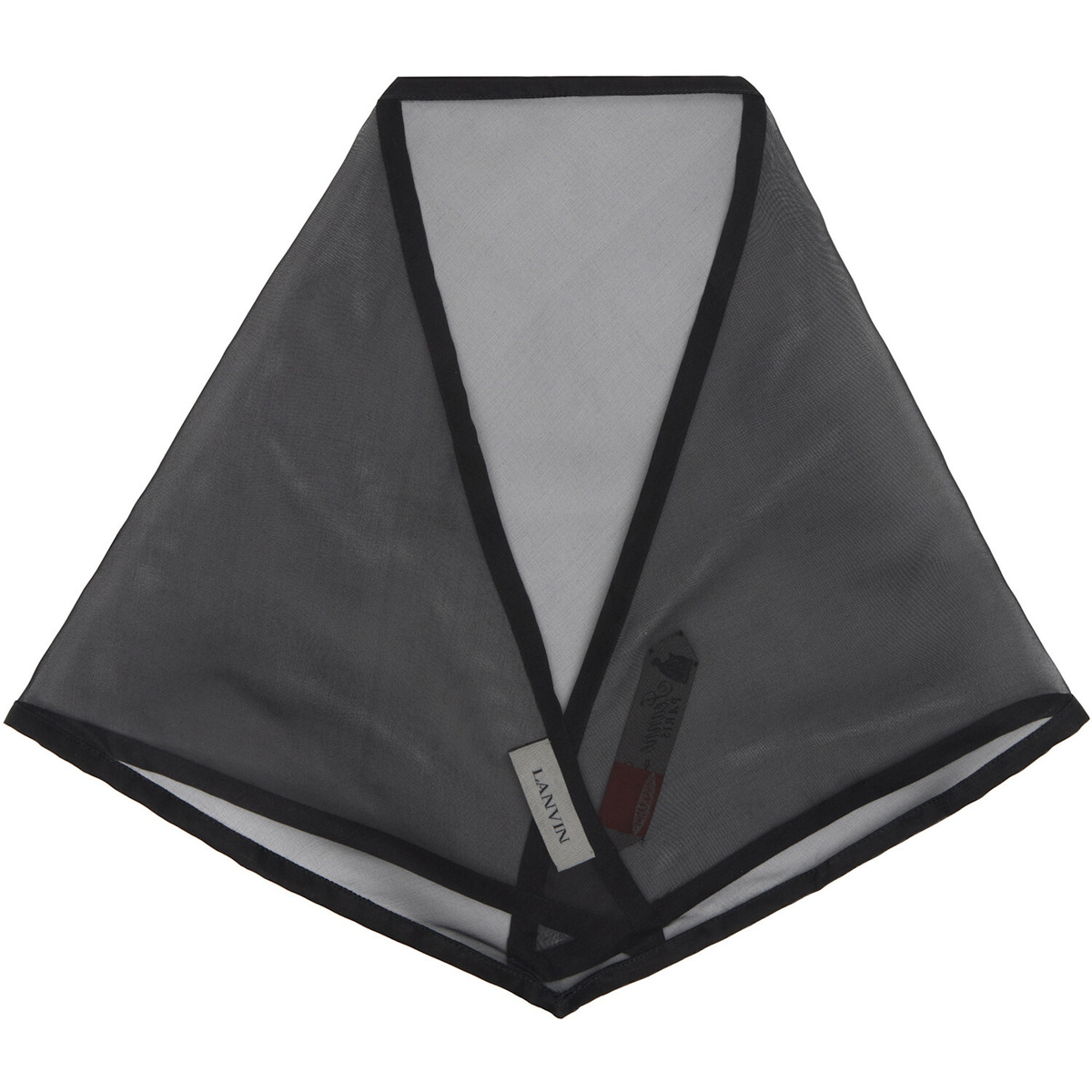 Lanvin Black Silk Organza Triangle Scarf