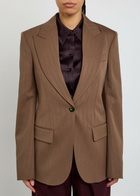 Stella Mccartney Single-breasted Wool Blazer Brown
