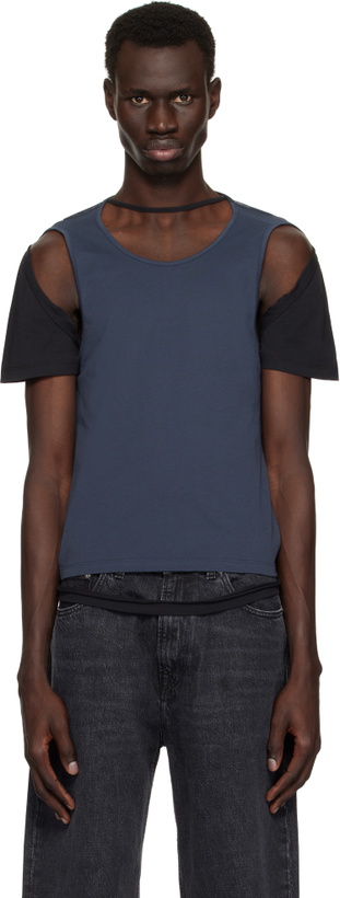 Photo: Eckhaus Latta Black & Navy Hugging T-shirt