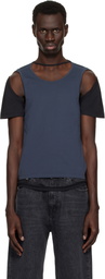 Eckhaus Latta Black & Navy Hugging T-shirt