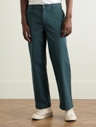 Portuguese Flannel - Labura Straight-Leg Organic Cotton-Blend Twill Trousers - Blue