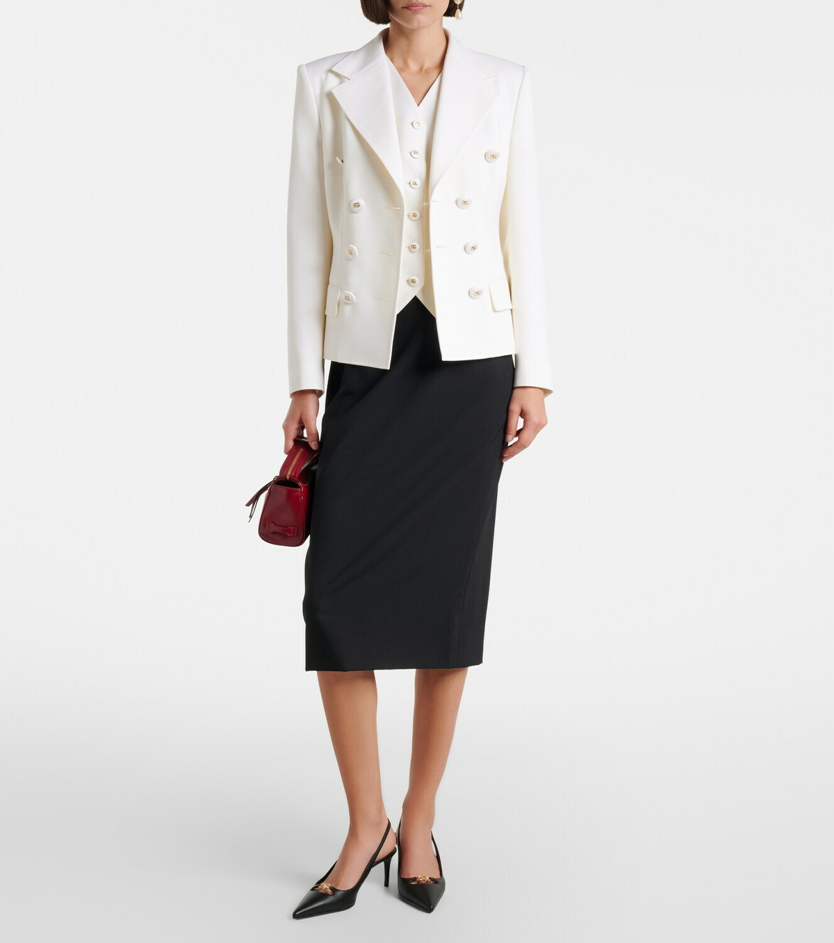 Dolce&Gabbana Double-breasted wool-blend blazer