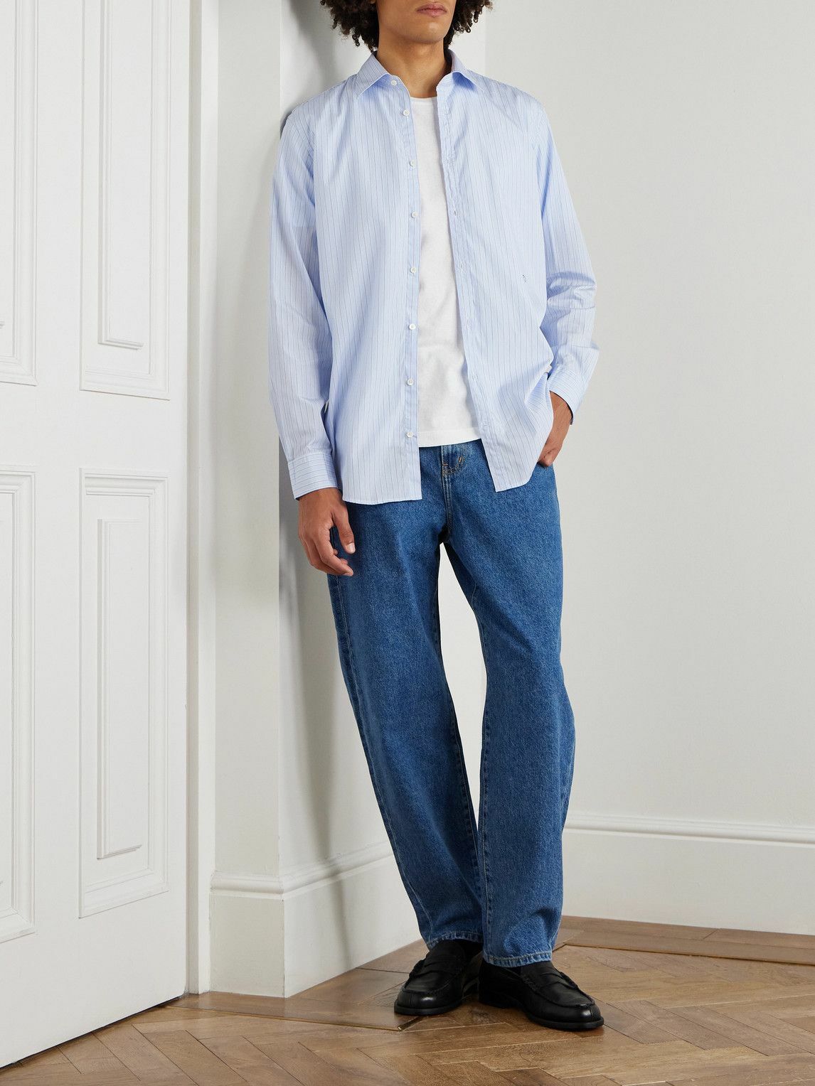 Massimo Alba - Genova Striped Cotton-Voile Shirt - Blue
