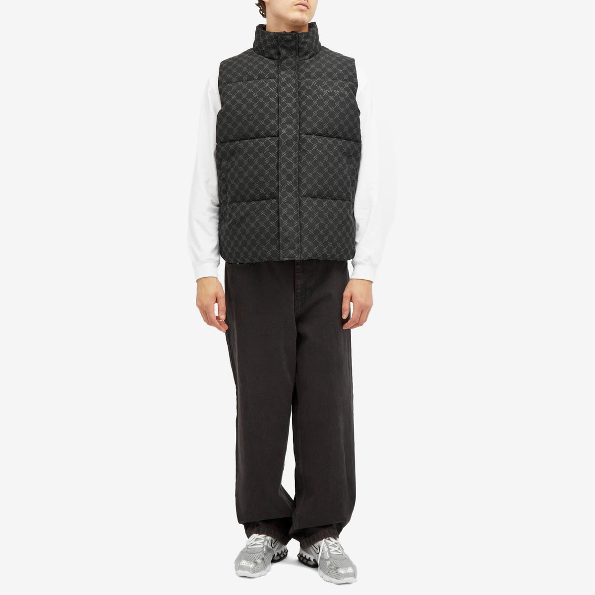 Daily Paper Men's Pondo Monogram Down Vest in Black