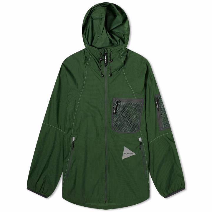 Photo: and wander Men's Breathable Ripstop Hooded Jacket in Green