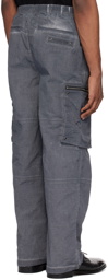 Izzue Gray Garment-Dyed Cargo Pants