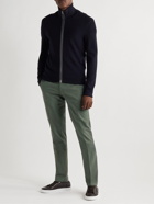 Canali - Slim-Fit Tapered Stretch-Cotton Jacquard Chinos - Green