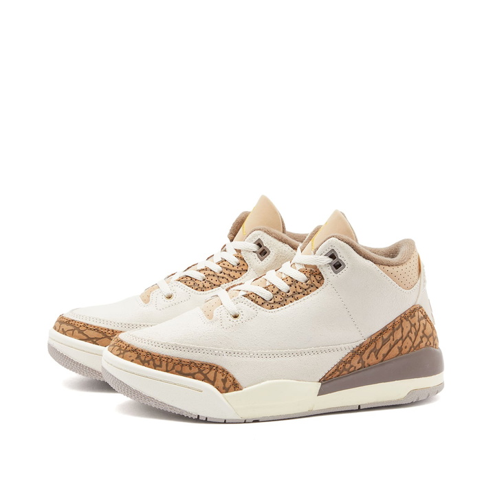 Photo: Air Jordan 3 Retro BP Sneakers in Light Orewood Brown/Metallic Gold