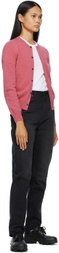 COMME des GARÇONS PLAY Pink Wool Layered Double Heart Cardigan