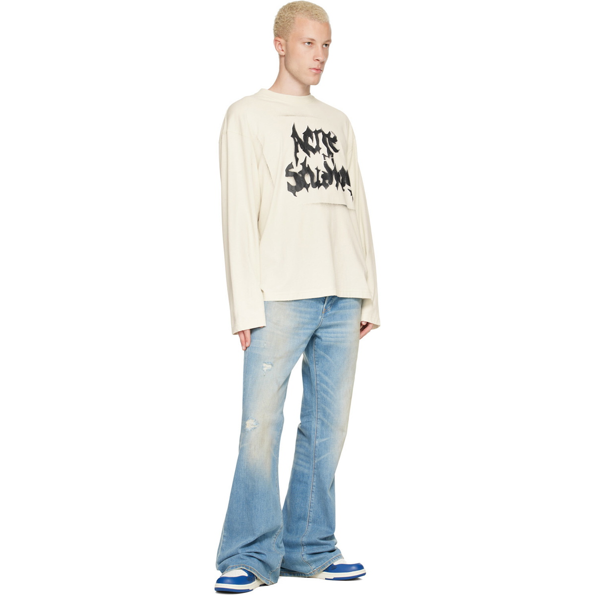 AMIRI Navy & White Skel-Top Low Sneakers