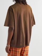 Acne Studios - Logo-Appliquéd Garment-Dyed Organic Cotton Polo Shirt - Brown