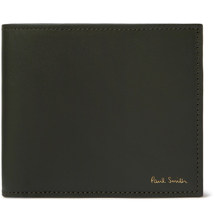 Photo: PAUL SMITH - Striped Leather Billfold Wallet - Green