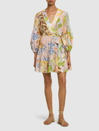 ZIMMERMANN Pop Printed Cotton Wrap Mini Dress