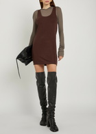 Lemaire Scoop-neck Fine-knit Mini Dress Brown