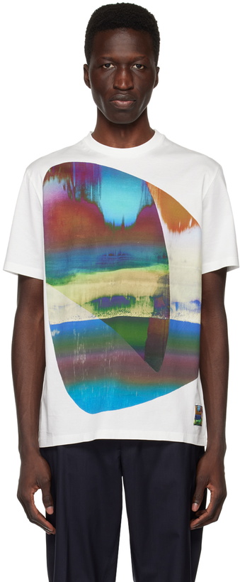 Photo: Paul Smith White Abstract Geometric T-Shirt